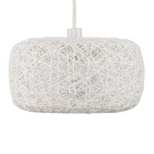Natural Ceiling Light Shade Rattan Wicker Twine Pendant Home Lampshade LED Bulb