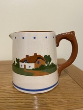 Dartmouth Pottery Devon Vintage Jug 'Waste not want not" motto