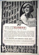 'POND'S' Vanishing Cream Advert Phyllis Monkman : Small Antique 1921 Print