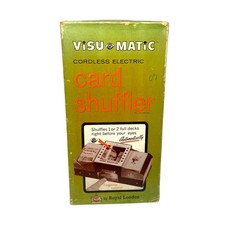 Vintage Visu-Matic Electric Card Shuffler 1968 Royal London Boxed + Cards 1960s