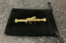 Gold Tone Horse Bar Brooch
