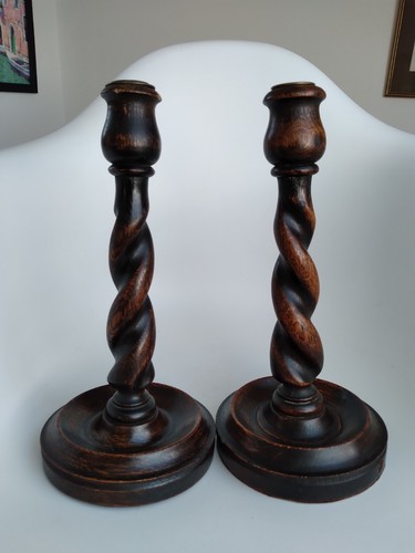 Pair vintage barley twist - pair,