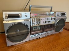 Sharp GF-575 Boombox. Twin Deck Radio Cassette 1980s. Part Working Repair Spares