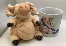  Piggin best friends coffee tea mug + soft plush vintage  toy 2002 rare set vgc 