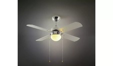 Home Ceiling Fan Chrome & Grey