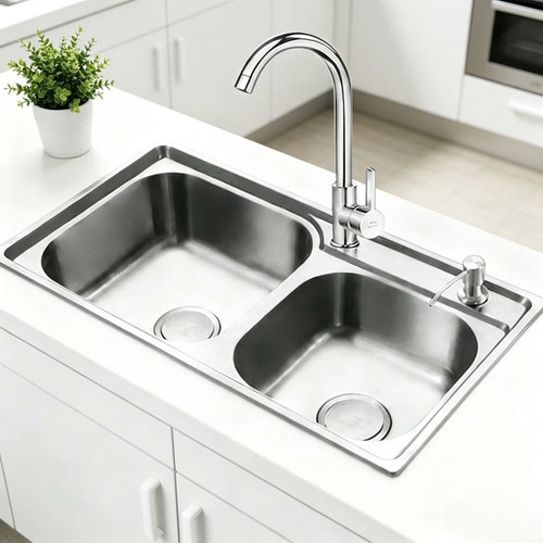 Double bowl stainless - bowl, steel