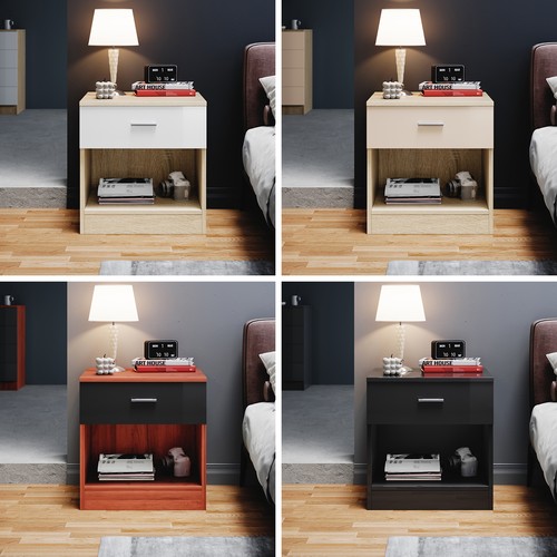 Bedside table high - bedside, wood