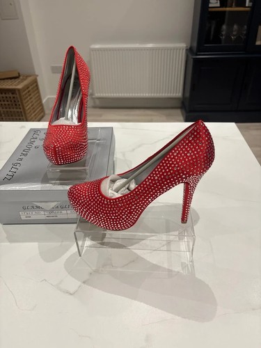 Women red diamanté - red,
