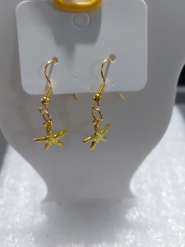 Gold colour starfish - gold, dangle