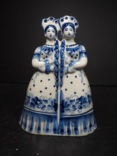 Vintage Gzhel USSR Two Ladies