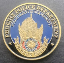 40mm PHOENIX POLICE DEPARTMENT Challenge Coin With Coin Stand For Displaying
