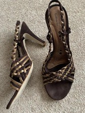 Faith Solo Gold & Brown Suede