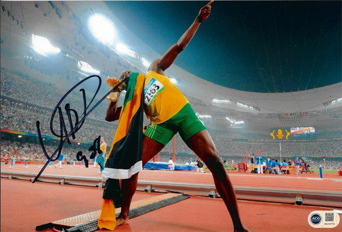 Usain bolt signed 12x8 58 - usain,