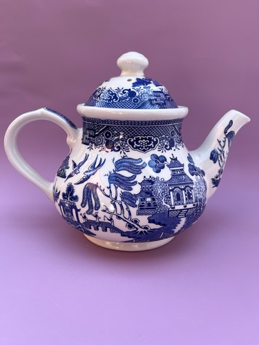 Churchill blue willow - churchill, teapot