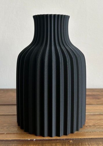 Printed vase ribbed - ribbed,