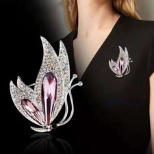 Crystal Butterfly Brooch