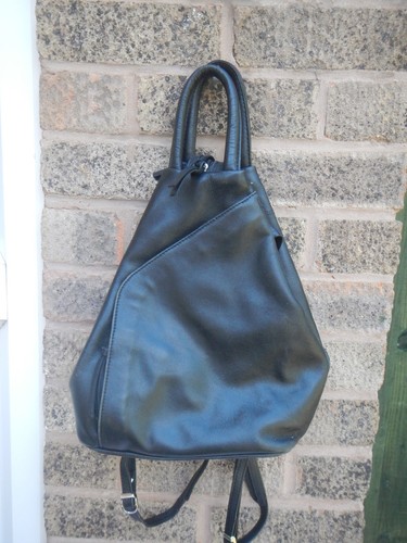 Jobis black leather backpack - black,