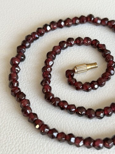 Vintage faceted garnet bead - garnet,