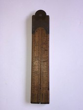 Period Antique Wooden Imperial Engineers Extendable Measuring Staff Ruler