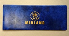 MIDLAND BANK CHEQUE BOOK HOLDER or COVER.  Blue; Excellent condition