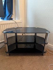Black Glass Corner TV Stand