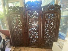 Antique Early 20th Century Anglo/Indian Ornately Hand Carved Screen