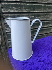 Vintage Large Enamel Jug Pitcher 