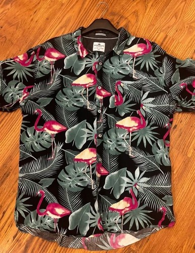 Black flamingo hawaiian - flamingo, shirt
