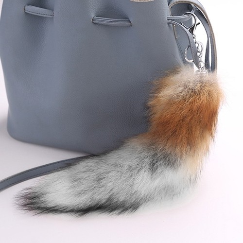 Faux fox tail - faux, keychain