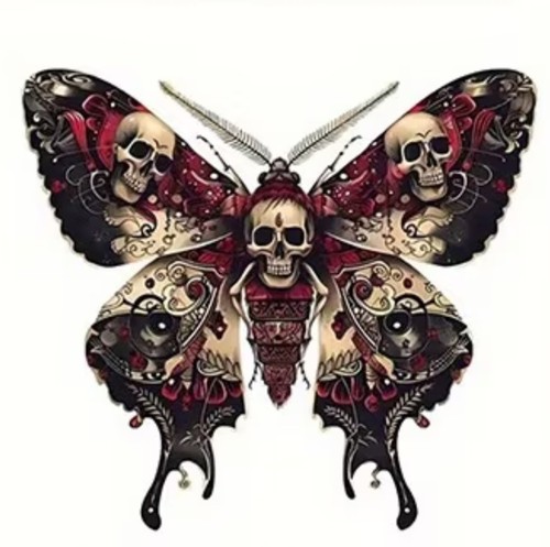 Gothic moth iron on transfer - gothic,