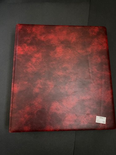 Vintage red album with - red, stamp