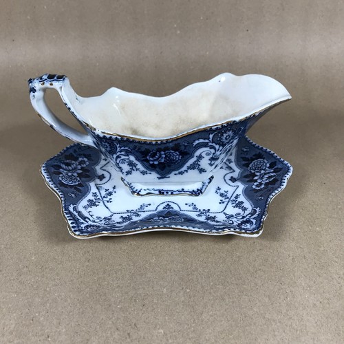 Antique flow blue design - blue, f