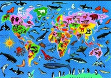 Animal World Map 500 Large