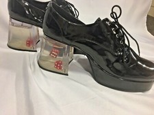 Pimp Platform Shoes With Water / Dice Heels - UK Size 13 