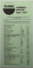 McConnel Machinery Price List, April 1977, Hedgecutters, Diggers, Saws, Grabs
