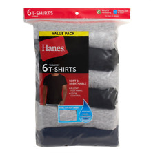 Hanes Mens 6 Pack Crew Neck