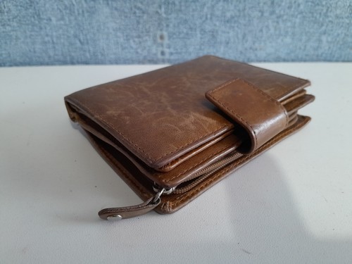 Soft tan leather purse - leather,