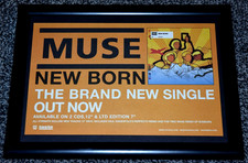 MUSE band A4 FRAMED original 2001 new born SINGLE promo ART poster
