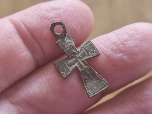 Viking bronze crucifix pendant