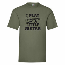 I Play A Little Guitar Ukulele T-Shirt Small-2XL