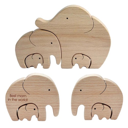 Mom and baby elephant statue - mom,
