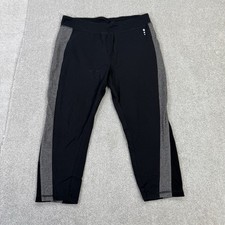 TU Ladies Leggings Trousers Black 16 Cotton Stretch 32x20 Casual Crop Gym VGC