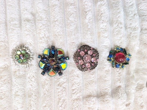 Lot vintage rhinestone ab - of,