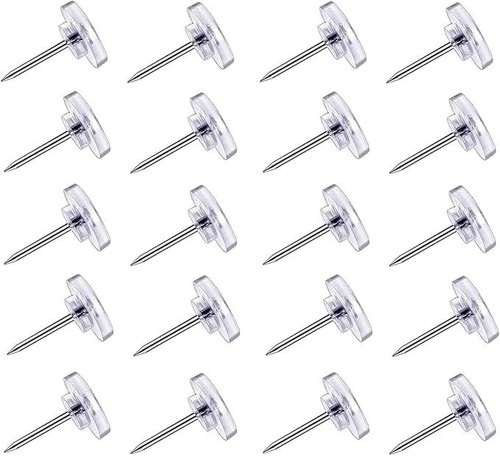 150 pcs push pins clear - push, thumb