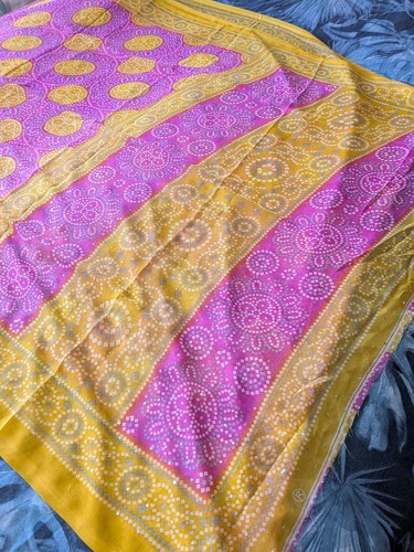 Yellow pink bandhani indian - yellow, &