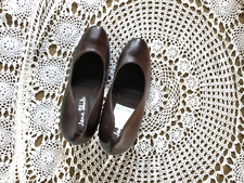 Jane Shilton Chocolate Brown Leather Court Shoes Size 6 (39) Brand New