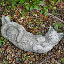 Laying cat stone - cat, statue