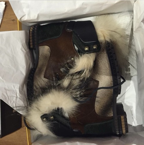 Fendi fox fur leather boots - fendi,