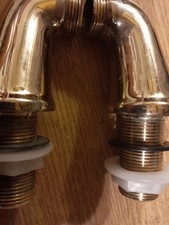 Short Bath Tap Legs,Gold Plated.Gold Is Marked And Faded In  Places.See Photo's.