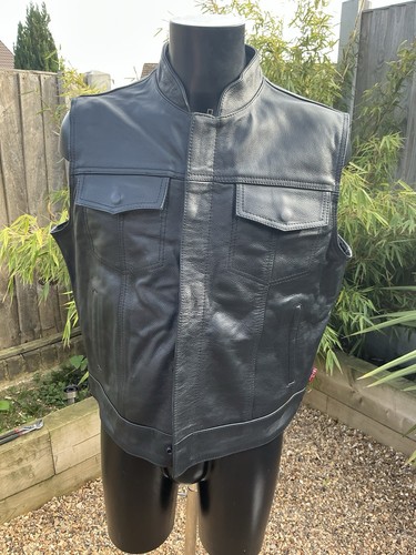 Skintag black leather gilet - skintag,